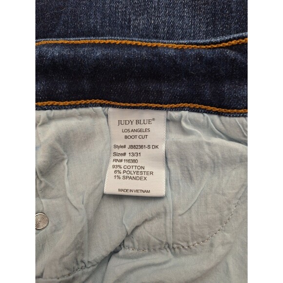 JUDY BLUE Elsy Whiskered Bootcut Jeans Sz 13/31 Stretch Casual Bohemian Western - Picture 7 of 9